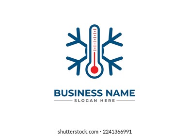 heating service logo design with thermometer