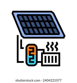 heating solar panel color icon vector. heating solar panel sign. isolated symbol illustration
