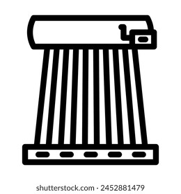 heating solar panel line icon vector. heating solar panel sign. isolated contour symbol black illustration