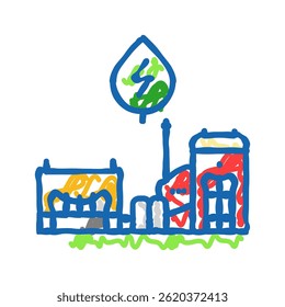 heating system biomass doodle icon sketch vector. heating system biomass sign. isolated symbol illustration