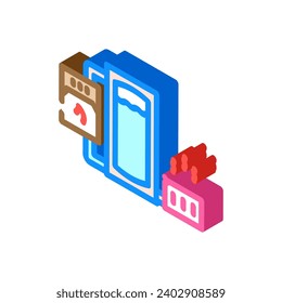 heating system biomass energy isometric icon vector. heating system biomass energy sign. isolated symbol illustration