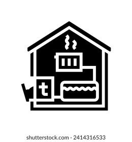 Heizsystem Biomasse Glyph Symbol Vektorgrafik. Heizsystem Biomasse Schild. einzelne Symbolillustration