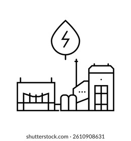 heating system biomass line icon vector. heating system biomass sign. isolated contour symbol black illustration