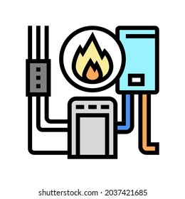 heating system color icon vector. heating system sign. isolated symbol illustration