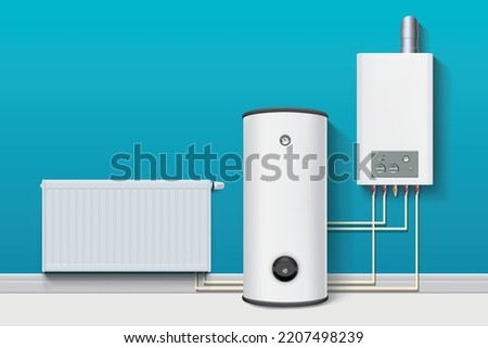 heating system and hot water for house