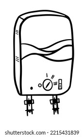 heating system for house or flat. boiler doodle Illustration