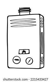 heating system for house or flat. gas boiler doodle Illustration