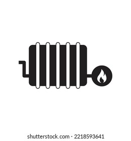 Heating System Icon Design. Radiator Heating. Isolated On White Background. Vector Illustration