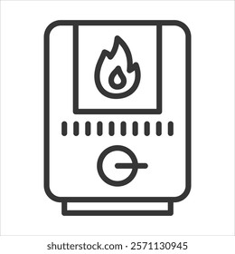 Heating System Icon Vector Illustration Outline