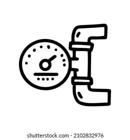 heating system pressure gauge line vector doodle simple icon