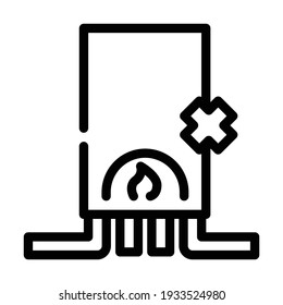 heating system repair line icon vector. heating system repair sign. isolated contour symbol black illustration