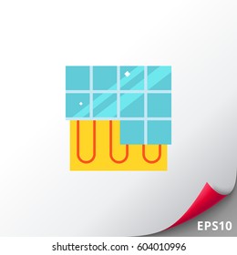 Heating system under floor icon