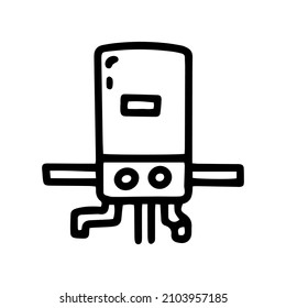 heating system water boiler line vector doodle simple icon