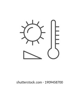 Heating temperature line outline icon