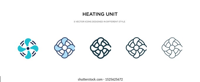 heating unit icon in different style vector illustration. two colored and black heating unit vector icons designed in filled, outline, line and stroke style can be used for web, mobile, ui