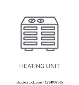 Heating Unit linear icon. Modern outline Heating Unit logo concept on white background from Furniture and Household collection. Suitable for use on web apps, mobile apps and print media.