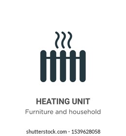 Heating unit vector icon on white background. Flat vector heating unit icon symbol sign from modern furniture and household collection for mobile concept and web apps design.