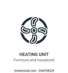 Heating unit vector icon on white background. Flat vector heating unit icon symbol sign from modern furniture and household collection for mobile concept and web apps design.