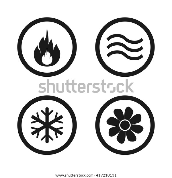 Heating Ventilating Air Conditioning Symbols Water Stock Vector