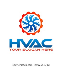 Heating, ventilation, and air conditioning, hvac systems, logo design. Construction, repair and installation