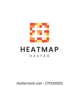 Heatmap Hastag Colorful Logo Template