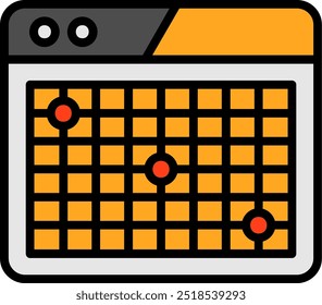 Heatmap Line Filled Vector Icon Design