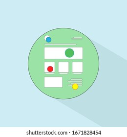 Heat-Maps testing icon. User centered design flat vector illustration. Data visualization design element. Flat design style modern user experience icon.