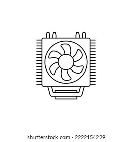 Heatsink fan  icon in line style icon, isolated on white background