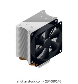 Heatsink for the processor detailed isometric icon vector graphic illustration