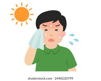 Heatstroke Vector illustration of a hot-looking man