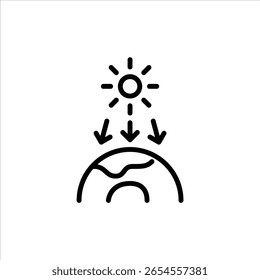 Ícone do contorno do efeito de onda de calor. Ilustração da linha preta da onda de calor.
