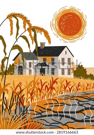Heatwave Europe drought field climate crisis dry cracked earth scorched crops farmhouse intense sun rural landscape environmental disaster