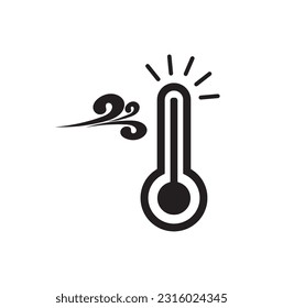 Icono de ola de calor sobre fondo blanco