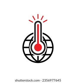 Icono de ola de calor sobre fondo blanco