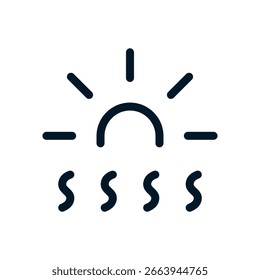 Icono de la onda de calor, muestra del logotipo del Vector, ilustración, forma, diseño, icono de la interfaz de usuario de UX, eps editable