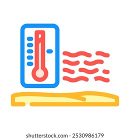 onda de calor fenômenos naturais cor ícone vetor. onda de calor fenômenos naturais sinal. ilustração símbolo isolado