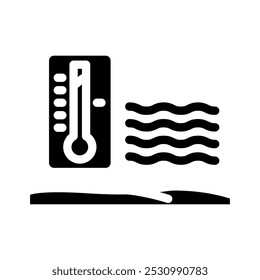 onda de calor fenômenos naturais ícone de glifo vetor. onda de calor fenômenos naturais sinal. símbolo isolado ilustração