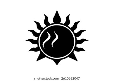 Heatwave silhouette on white background