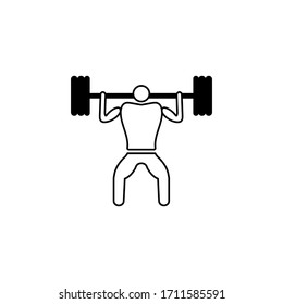 Heave Gewicht über Vektorillustration Illustration. Gymnastiksymbol-Vektorillustration 