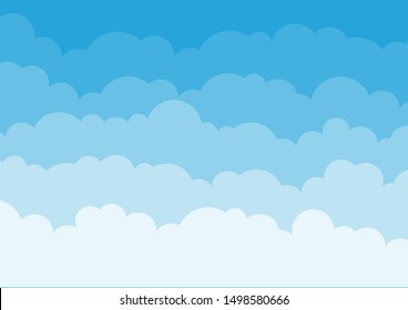 Heaven. Clouds on blue sky background. Vector illustration