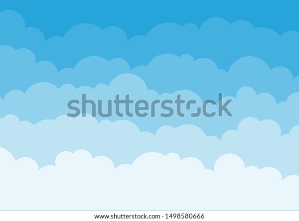 青い空の背景に雲 ベクターイラスト のベクター画像素材 ロイヤリティフリー Shutterstock