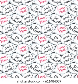 Heaven. Comic bubbles. Vector illustration of seamless pattern.