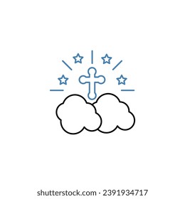 Heaven concept line icon. Simple element illustration. Heaven concept outline symbol design.