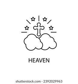 Heaven concept line icon. Simple element illustration. Heaven concept outline symbol design.