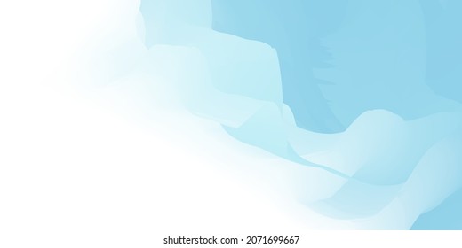 Heaven Couds Vector Illustration Background. Sky Scene Banner Watercolor Texture Blue Day Painting Art.