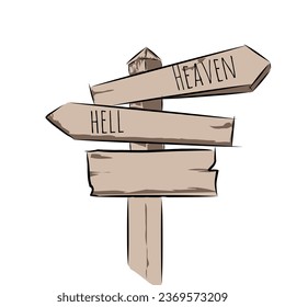 heaven hell road sign