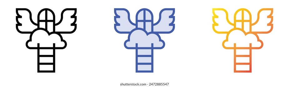 heaven icon. Linear, Blue Fill and Gradient Style Design Isolated On White Background