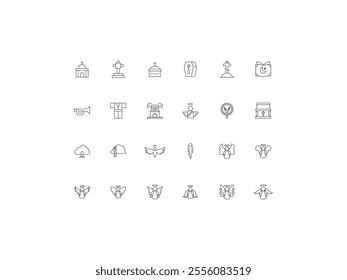 Heaven icon set, design, vector illustration