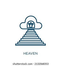 heaven icon. Thin linear heaven outline icon isolated on white background. Line vector heaven sign, symbol for web and mobile