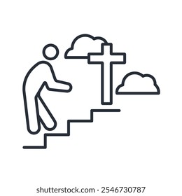 Heaven icon. vector.Editable stroke.linear style sign for use web design,logo.Symbol illustration.